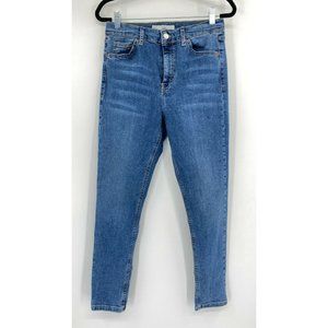 Topshop Moto Jamie High Waist Skinny Stretch Denim Jeans Blue Women's Size 30